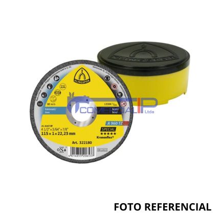 FOTO REFERENCIAL DISCO DE CORTE KRONENFLEX INOX. 4.5"x1.0 mm A 960 TZ Special KLINGSPOR - Imagen 1